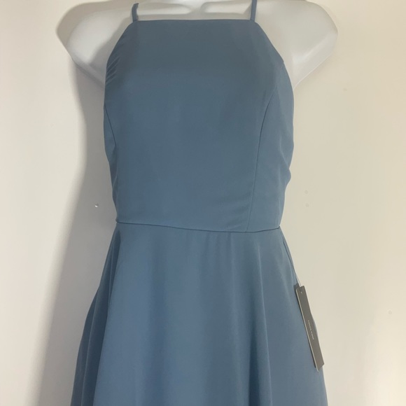 Lulu’s Skater Mini Dress Flow Skirt Dress Crisscross Strap Open Back Zip Up SM - Picture 4 of 16